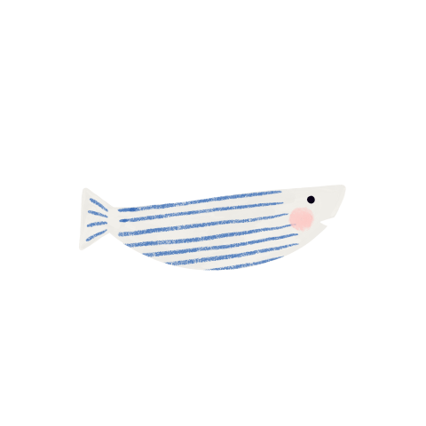 Sluitzegel met een visje en een witte achtergrond