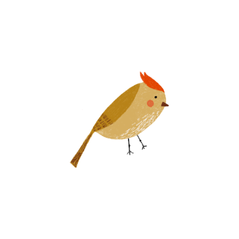 Sluitsticker met een lief vogeltje - vel met 25 stickers