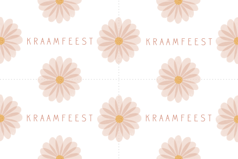 DIY kraamfeest kaartje met roze bloemen