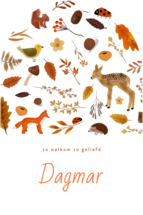 Boog stanskaartje voor een herfstkindje