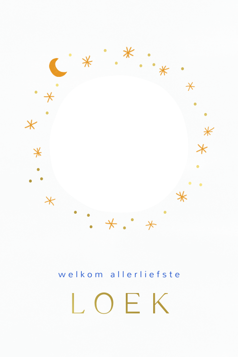 Geboortekaartje voor een winterbaby met een doorkijkje en ijsbeer