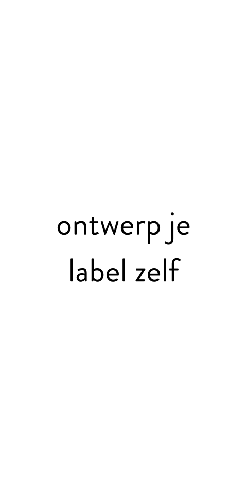Ontwerp je eigen label van 3 x 6 cm helemaal zelf