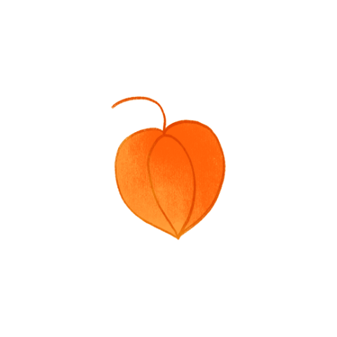 Sluitsticker met een oranje herfst lampionnetje - vel met 25 stickers