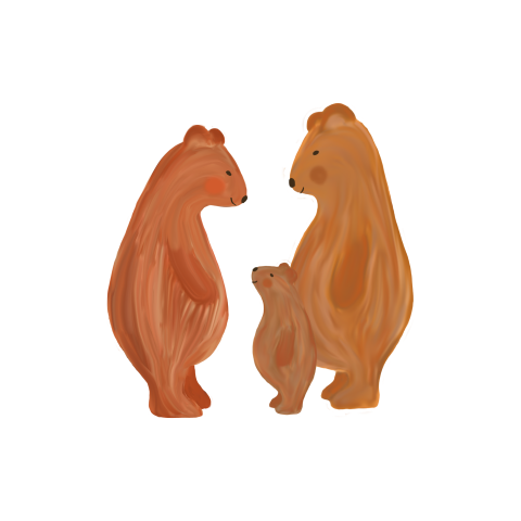 Sluitzegel met een familie beer - vel met 25 stickers
