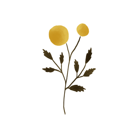 Sluitzegel met een gele bloem - vel met 25 stickers
