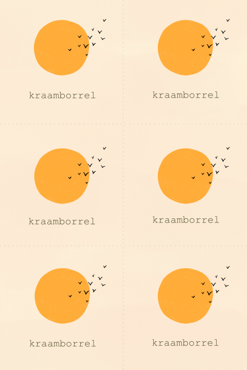 Kraamborrelkaartjes met een zon en vliegende vogels