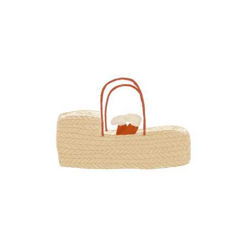 Sluitzegel met een baby'tje in een reiswiegje - vel met 25 stickers
