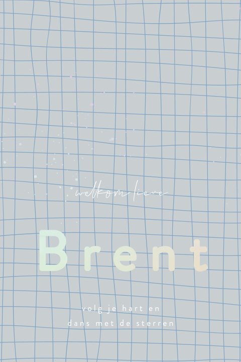 Geboortekaartje met een grid en holografische folie