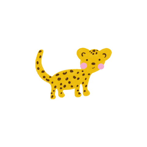 Sluitsticker met een lief klein luipaardje - vel met 25 stickers