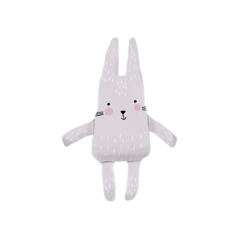 Sluitzegel met een knuffel konijntje - vel met 25 stickers