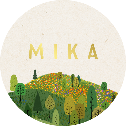 Doopsuiker stickertje met een heuvellandschap - vel met 25 stickers