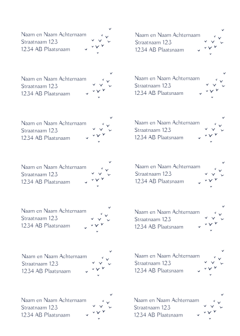 Adresstickers met vogels