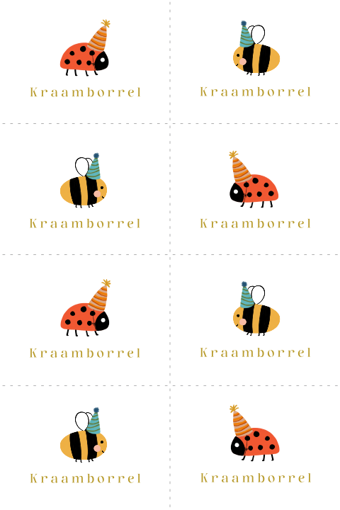 DIY kraamfeestkaartjes met bijtjes en lieveheersbeestjes