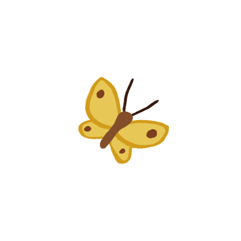 Sluitzegel met een kleine gele vlinder - vel met 25 stickers