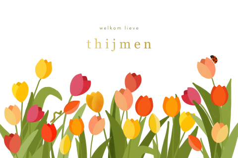 Neutraal foliekaartje met tulpen en kleine dieren