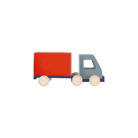 Sluitzegel met een illustratie van een houten vrachtwagen - vel met 25 stickers