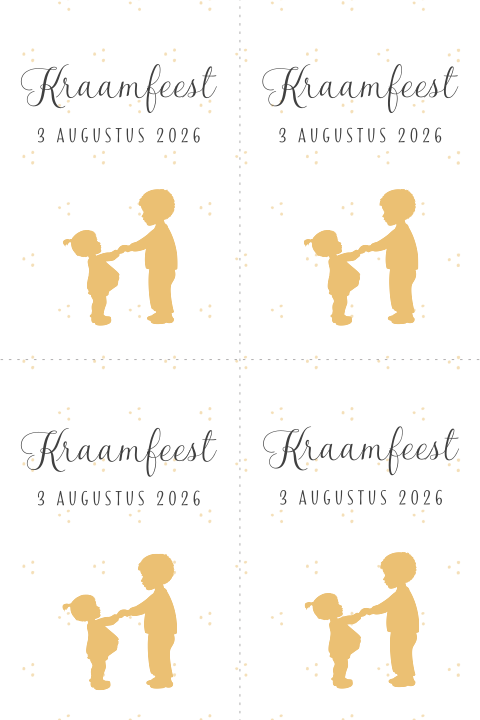DIY silhouet kraamfeestkaartjes voor een meisje met grote broer