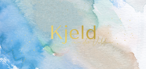 Stoer typografisch geboortekaartje met watercolor achtergrond