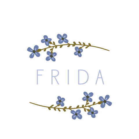 Lief rond doopsuiker label met blauwe bloemetjes