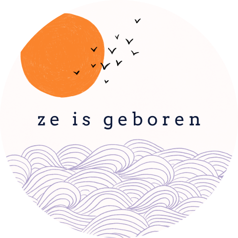 Sluitzegel met golven, de zon en vogels - vel met 25 stickers