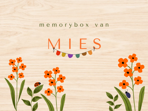 Memorybox met bloemen en slingers