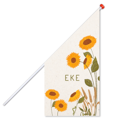 Geboortevlag met zonnebloemen voor een zomerkindje