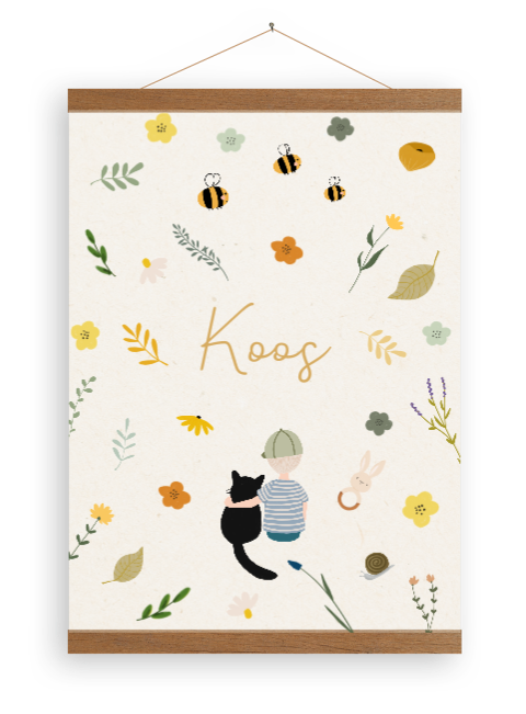 Vrolijke canvasposter voor een lente-kindje