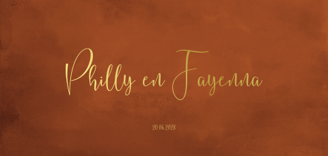 Minimlaistisch roestbruin tweeling geboortekaartje