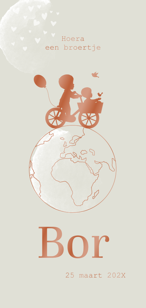 Geboortekaartje hooglans tweede silhouet kindje zoontje