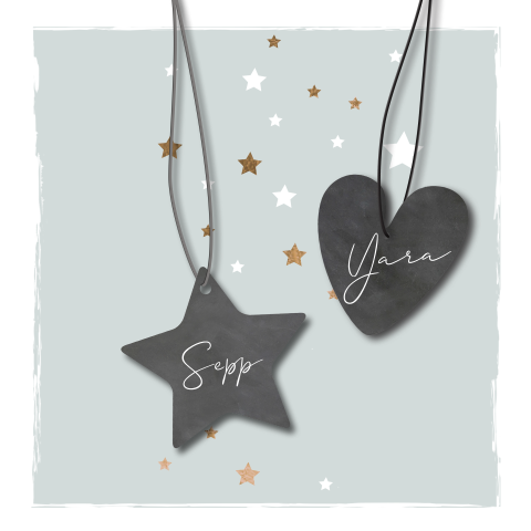 Hip tweeling geboorte kaartje mint groen jongens