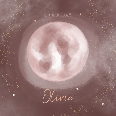 Geboortekaartje meisje volle maan
