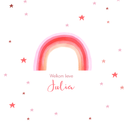 Geboortekaartje regenboog meisje