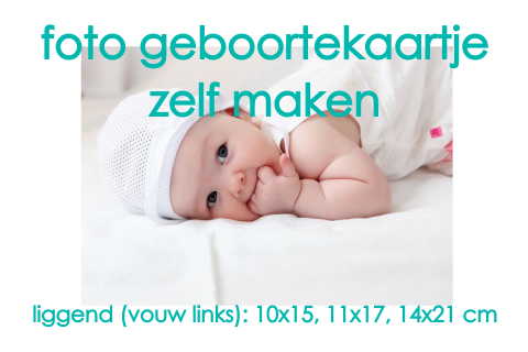 Geboortekaartje Foto Blanco vouw links