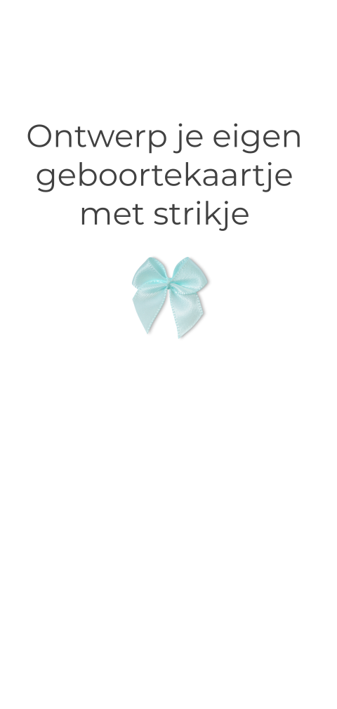 Enkel staand geboortekaartje met strikje