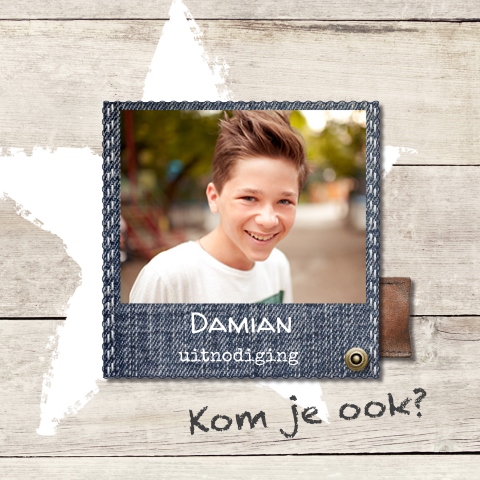 Hippe foto uitnodiging jongen 4 jaar
