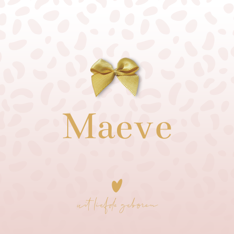 Roze met witte kraamborrelkaartje voor een meisje