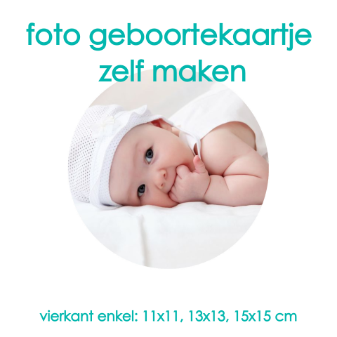 Foto geboortekaartje enkel vierkant