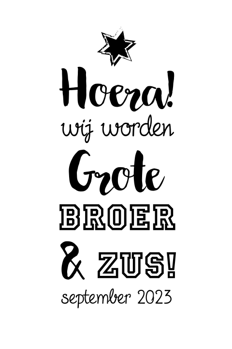 Zwangerschap aankondiging wij worden grote broer en zus