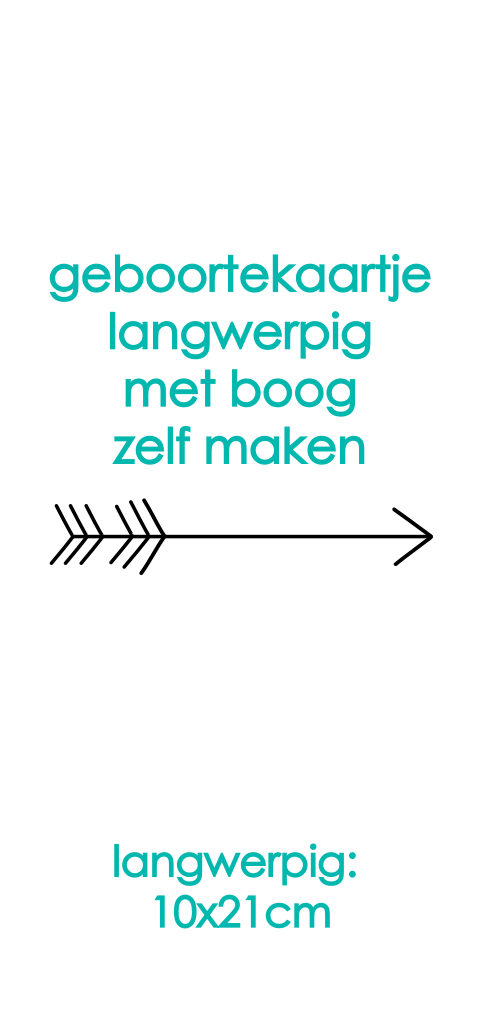 Enkel staand geboortekaartje lang rond boven