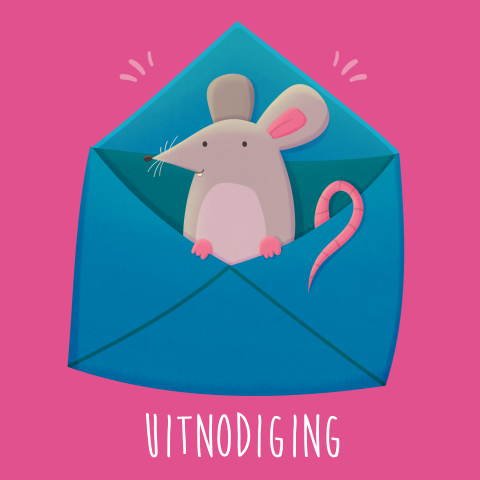 Uitnodiging muis kinderfeestje meisje