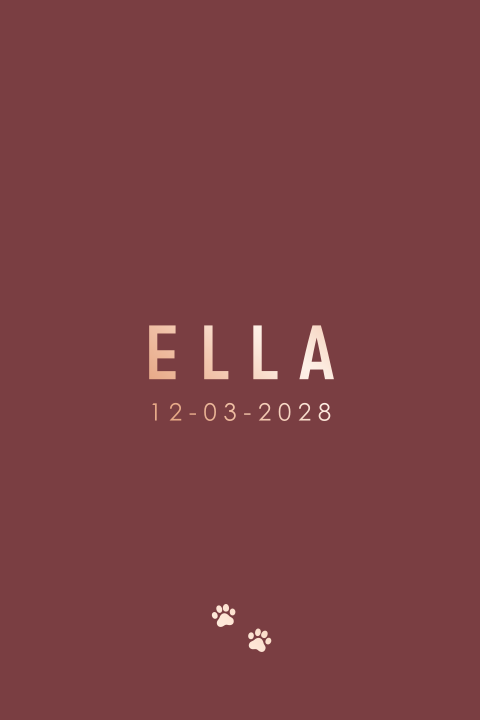 Schattig geboortekaartje voor een meisje met pootafdrukken en goudfolie