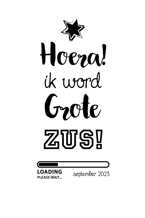 Zwangerschapsaankondiging ik word grote zus