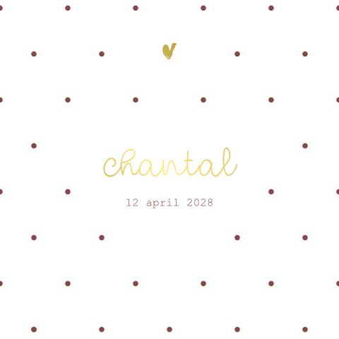 Minimalistisch geboortekaartje meisje met stippen