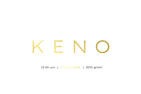 Modern en clean geboortekaartje jongen met foliedruk