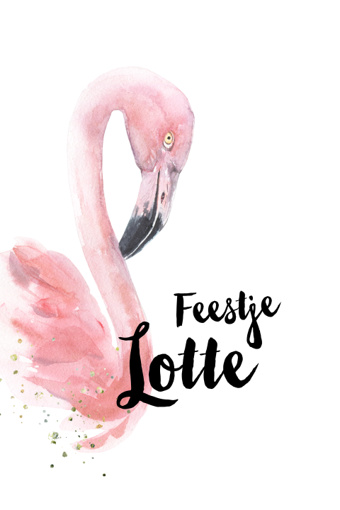 Lieve roze flamingo uitnodiging meisje verjaardag