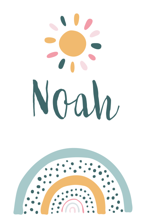 Regenboog geboortekaartje jongen