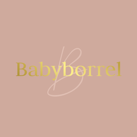 Donker roze kraamborrelkaartje met letter B