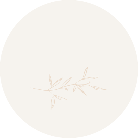 Beige sluitsticker met een takje