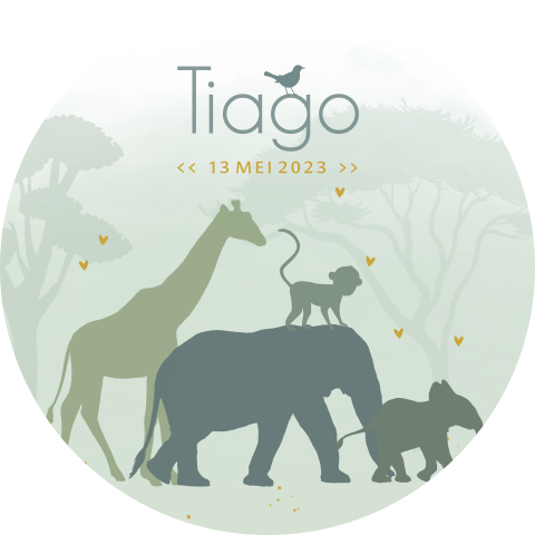Sticker jungle dieren en bomen olifant