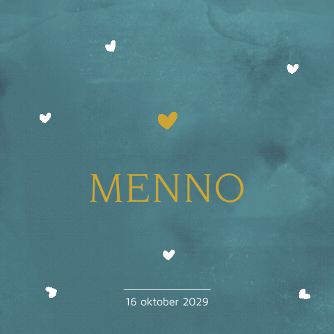 Hip babykaartje jongen groene achtergrond en hartjes